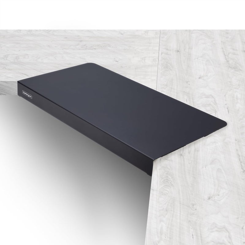 Star Tech .com Clamp-On Steel Desk Corner Sleeve for L-Shaped/Corner Desk, for 0.5-1.5in (12.7-38.1mm) Desks, Increase Space for Keyboard/Mouse, Desk Extender/Tray for Wooden/Steel Desks (DSKCRNRSLV) - Image 1